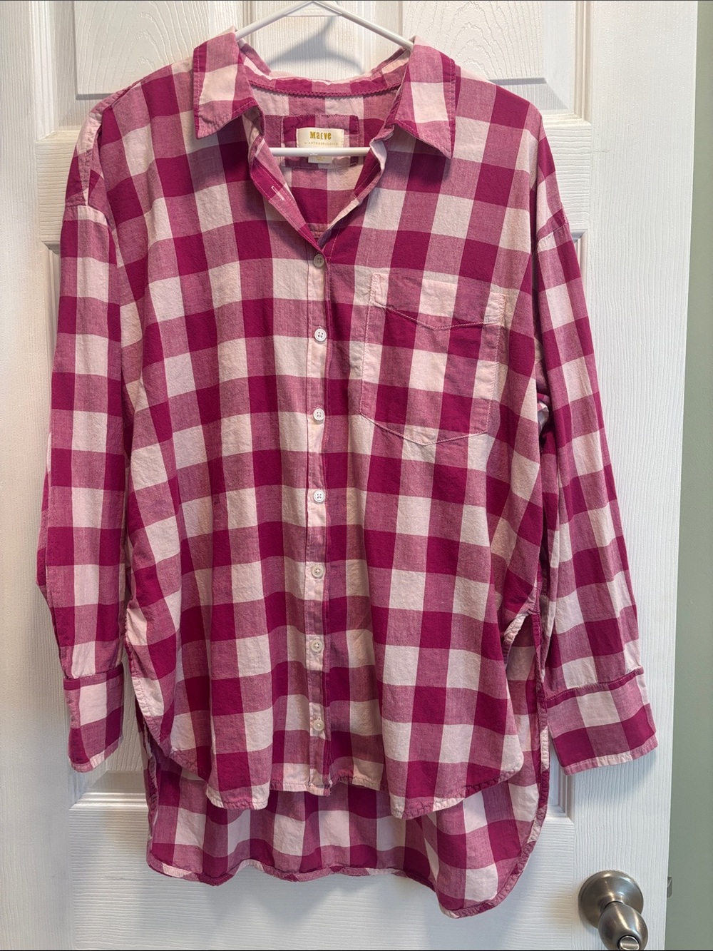 Pink gingham button up - Picture 3 of 8